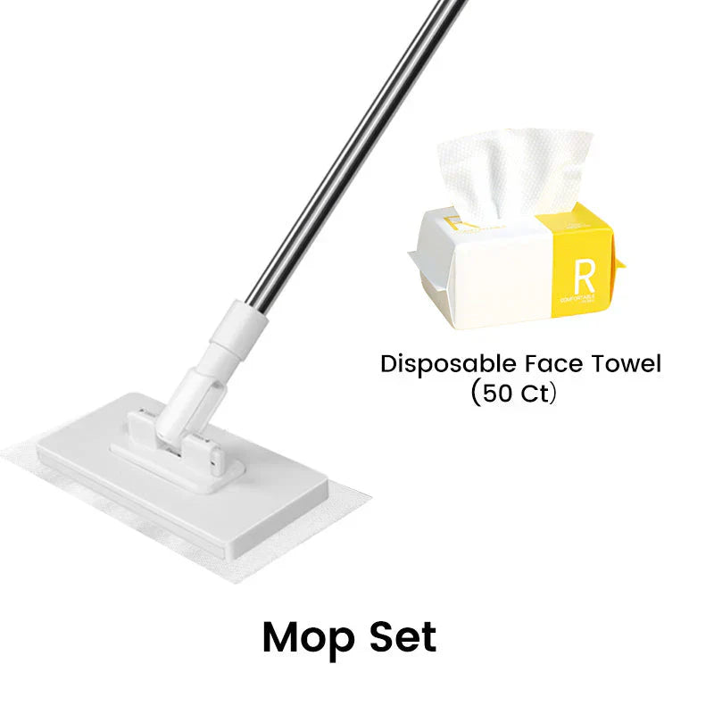 🔥 50% KORTING!! ✨🧹🏆#1 Best Seller ⏰💕🌟Platte mop met roestvrijstalen steel, inclusief herbruikbare, wasbare mopdoeken