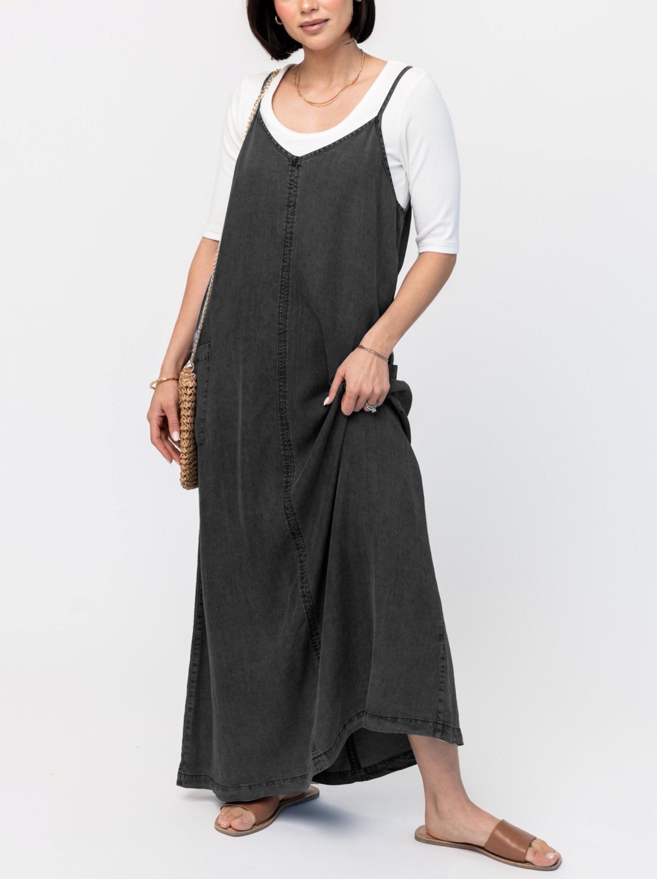 VERKOOP 49% 🔥Maxi denim jumper jurk voor dames
