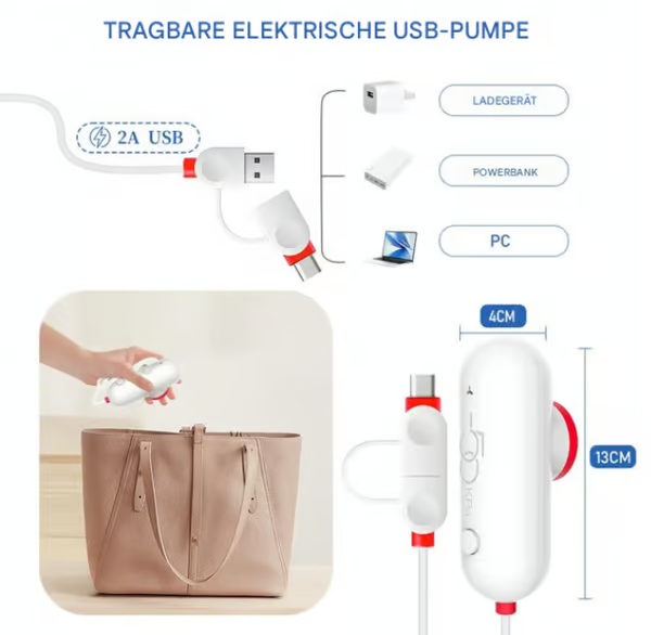 🔥6-delig USB elektrische vacuümpakket – Besparing van ruimte, reizen met weinig bagage!