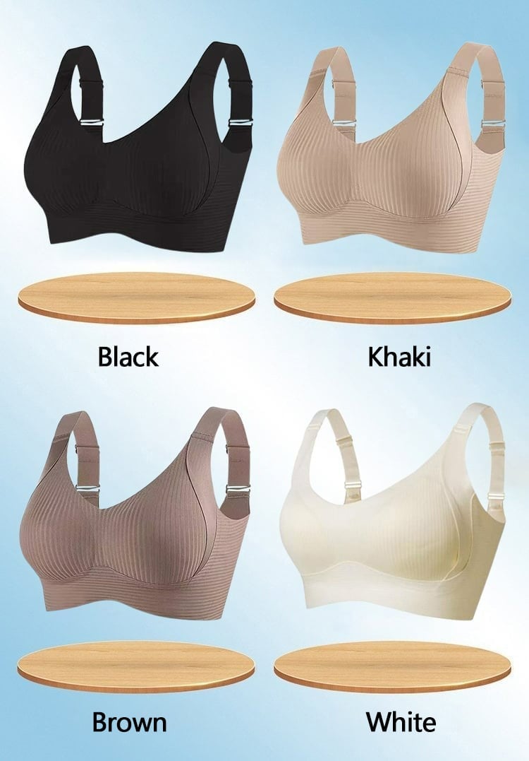 🎁Koop 1, krijg 3 pakketten💕Dames rib-kousen beha push-up draadloos & verstelbaar🌸