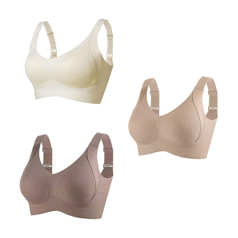🎁Koop 1, krijg 3 pakketten💕Dames rib-kousen beha push-up draadloos & verstelbaar🌸