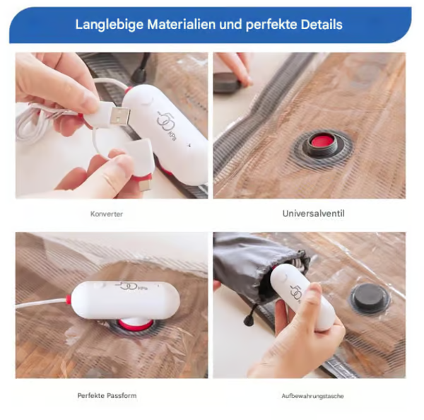 🔥6-delig USB elektrische vacuümpakket – Besparing van ruimte, reizen met weinig bagage!