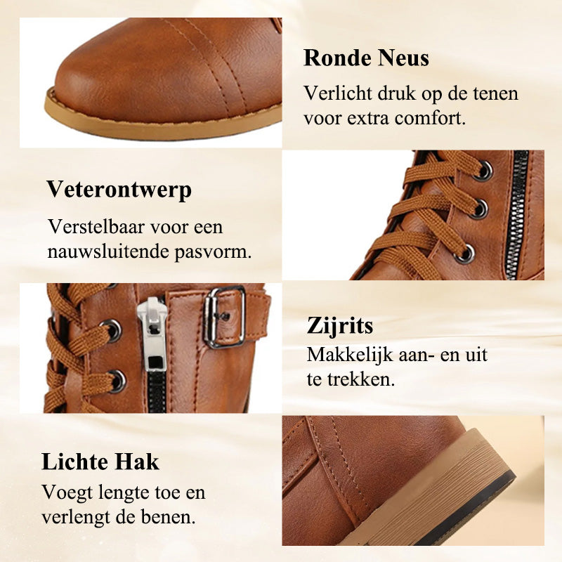 š„Onverslaanbare Prijs Garantieš¢Orthopedische laarzen met ronde neus en zijrits voor dames
