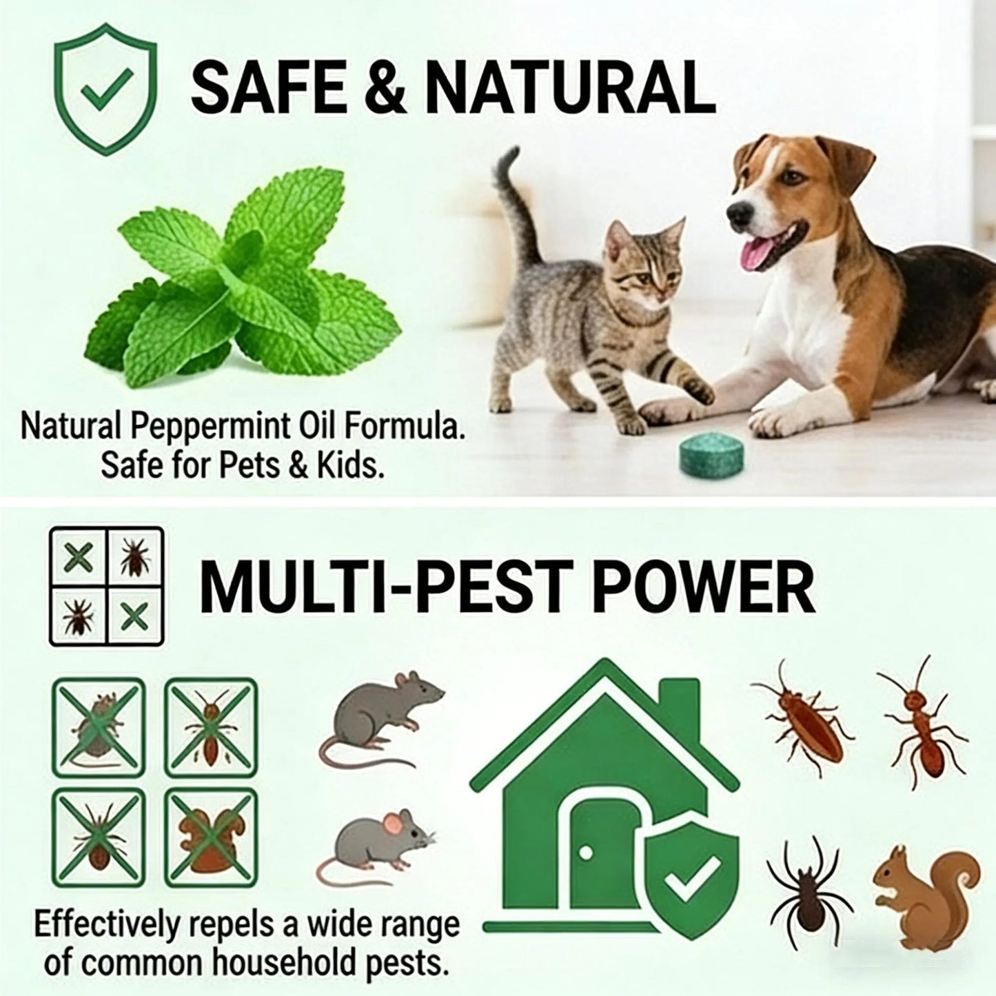 ❄️Zomerfresh 50% Korting!🛡️Plantaardige Ongedierte Afweertabletten – Gifvrij Muizen- en Insectenafweermiddel voor Binnen, Buiten, Garage & Tuin