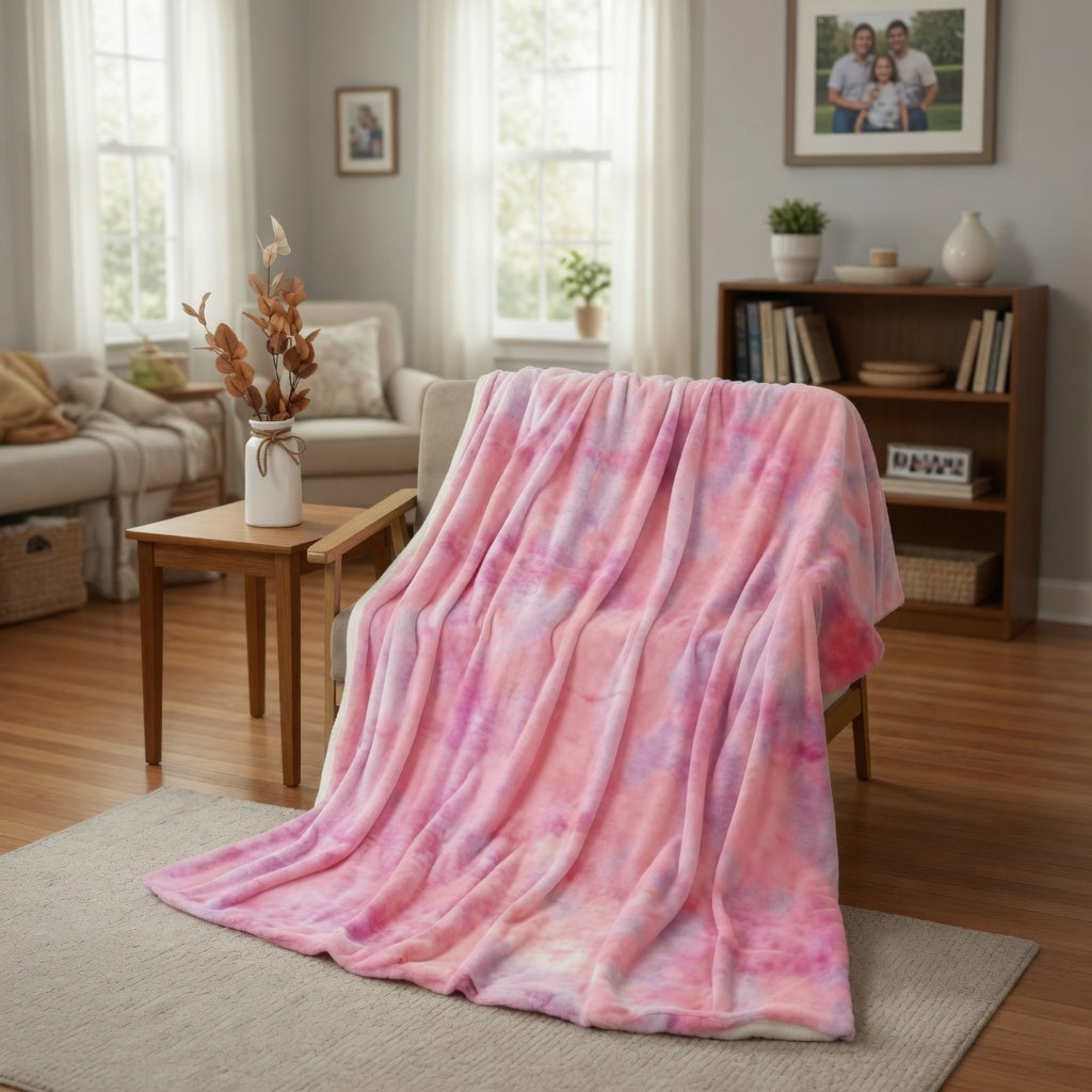 ❄️ZOMERSPECIALE AANBIEDING 50 % KORTING🌀 Ultrazachte pluche deken in tie-dye-look