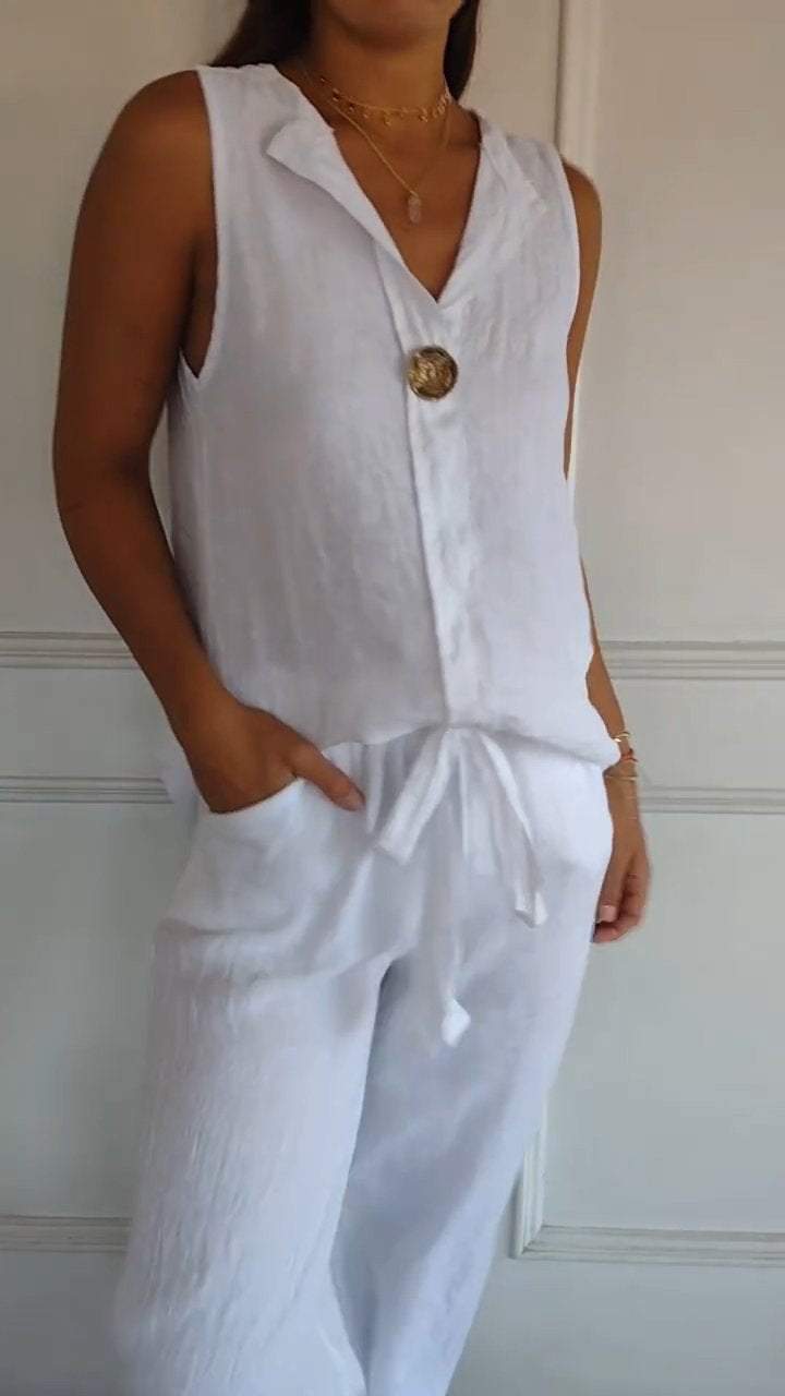 💝V-hals mouwloze casual top voor dames