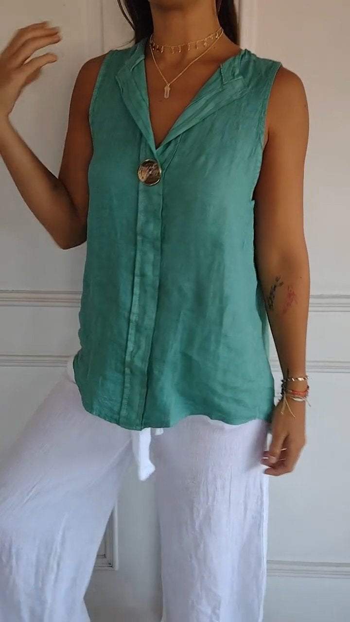 💝V-hals mouwloze casual top voor dames