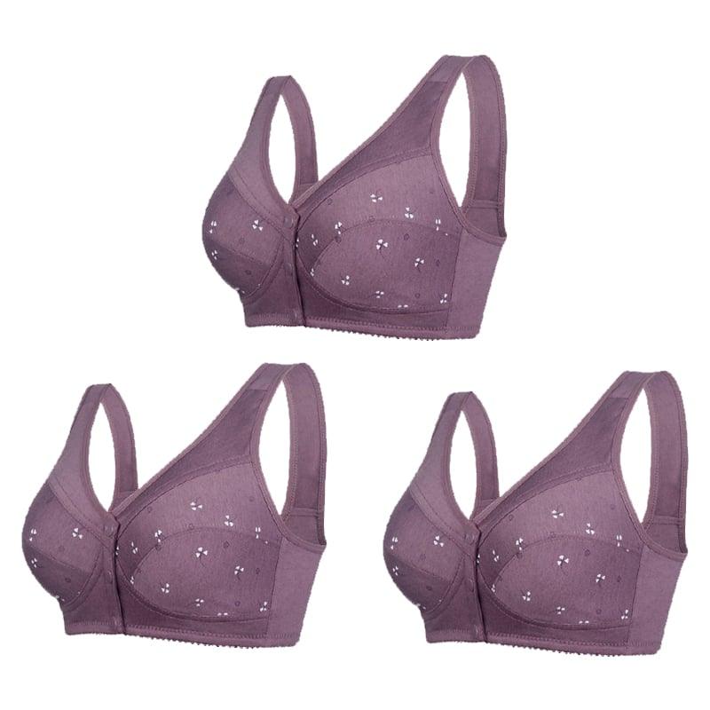 🔥Laatste dag: koop er 1 en krijg er 2 gratis🔥Design voor senior katoenen beha met voorsluiting