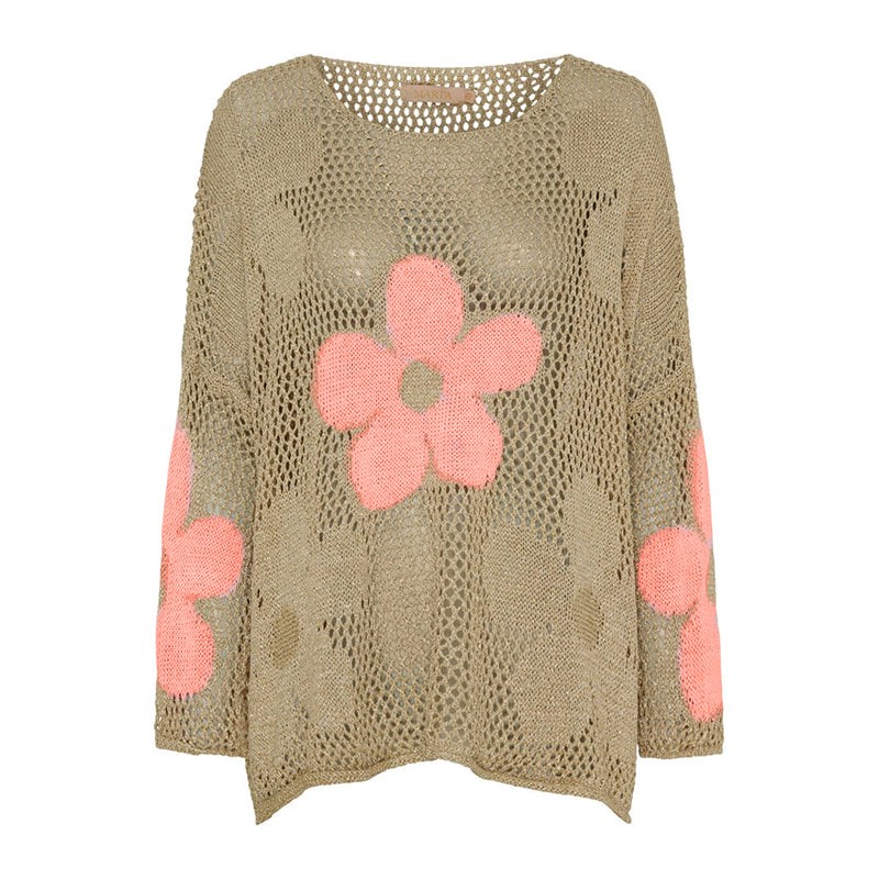 Pullover dameszomer met holle knopen
