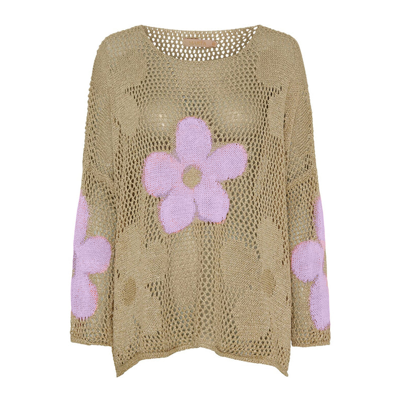 Pullover dameszomer met holle knopen
