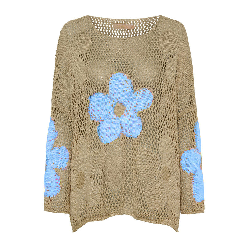 Pullover dameszomer met holle knopen