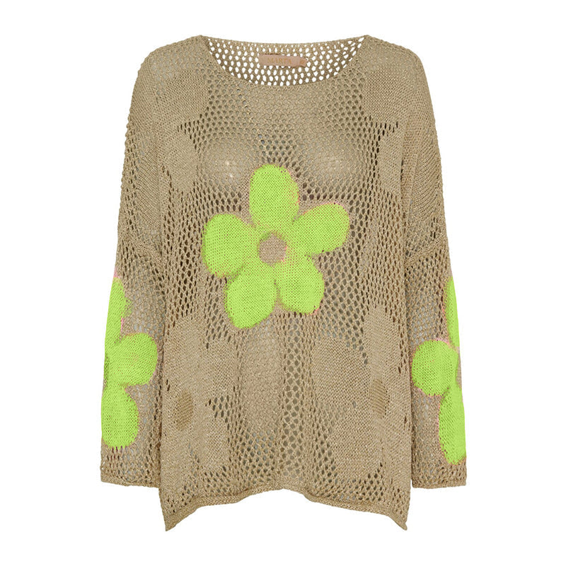 Pullover dameszomer met holle knopen