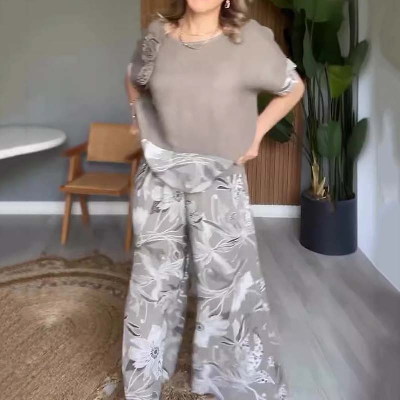 Casual 2-delige damesset met bloemenprint