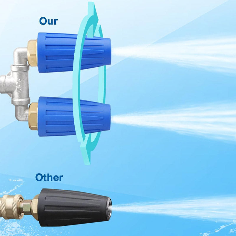 🔥Roestvrijstalen Dual Turbo Nozzle voor hogedrukreiniger