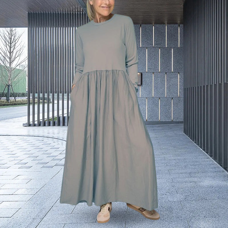 đNieuw product 49% korting đ„Flowy gebreide midi-jurk met lange mouwen
