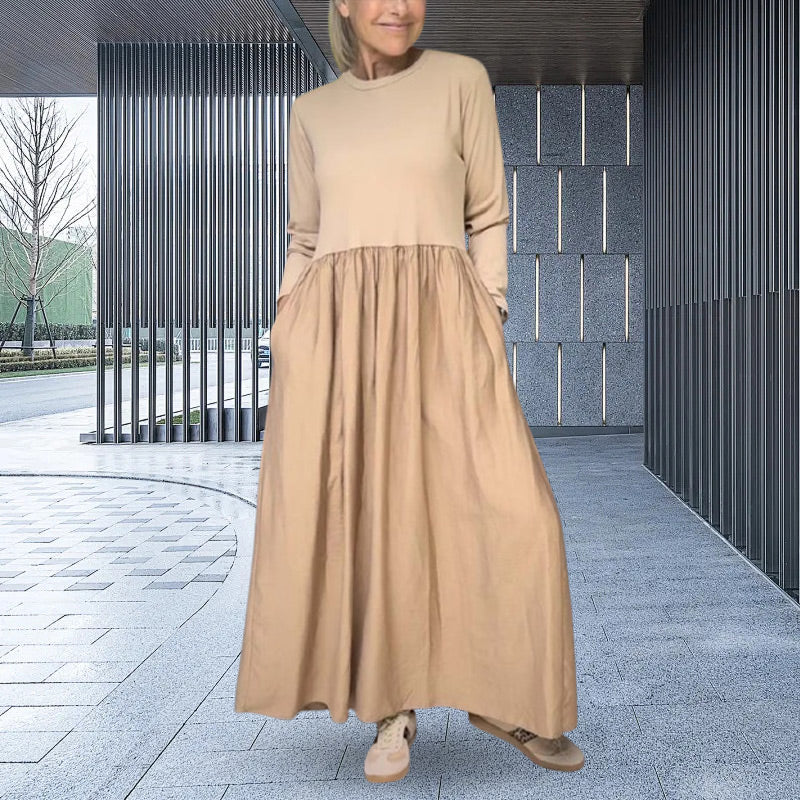 đNieuw product 49% korting đ„Flowy gebreide midi-jurk met lange mouwen