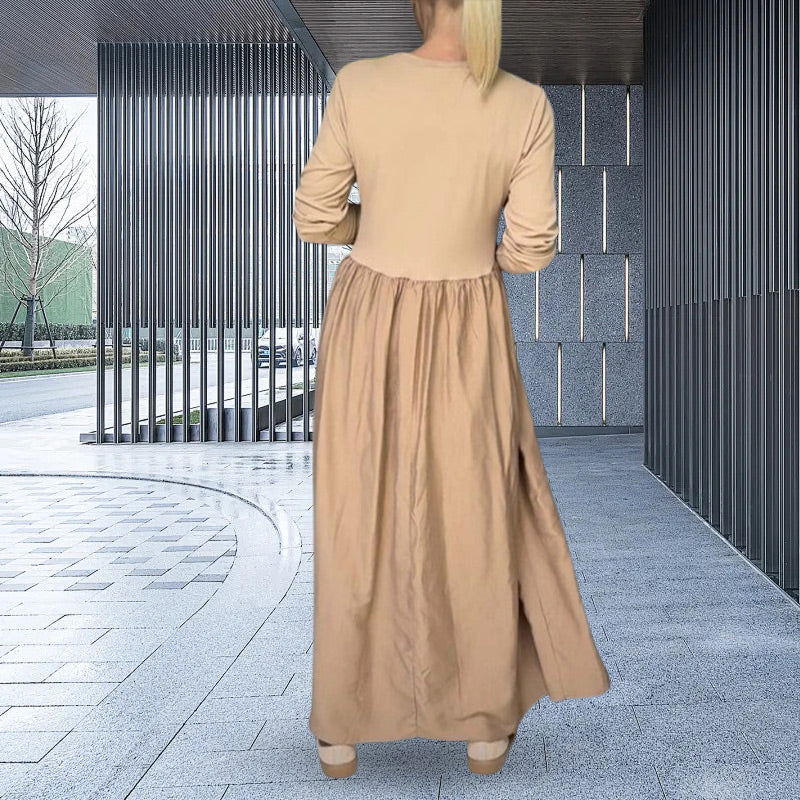 đNieuw product 49% korting đ„Flowy gebreide midi-jurk met lange mouwen
