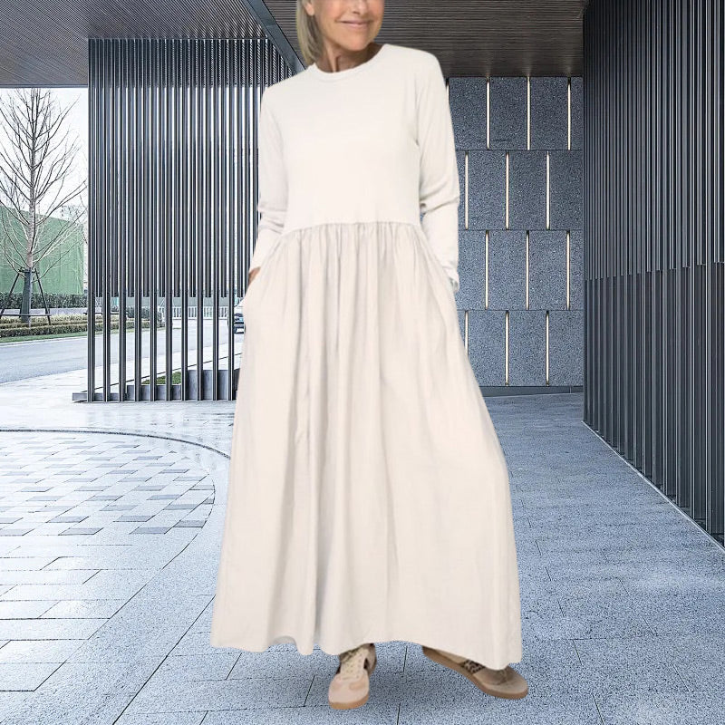 đNieuw product 49% korting đ„Flowy gebreide midi-jurk met lange mouwen