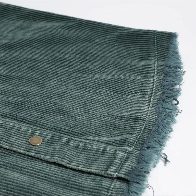 Dames Casual Corduroy Jas met Capuchon en Kleurvlakken