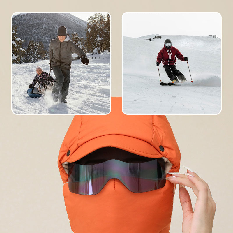 ❄️Winteraanbieding🍂-Winddichte, volledig bedekkende outdoorrijmasker met bril