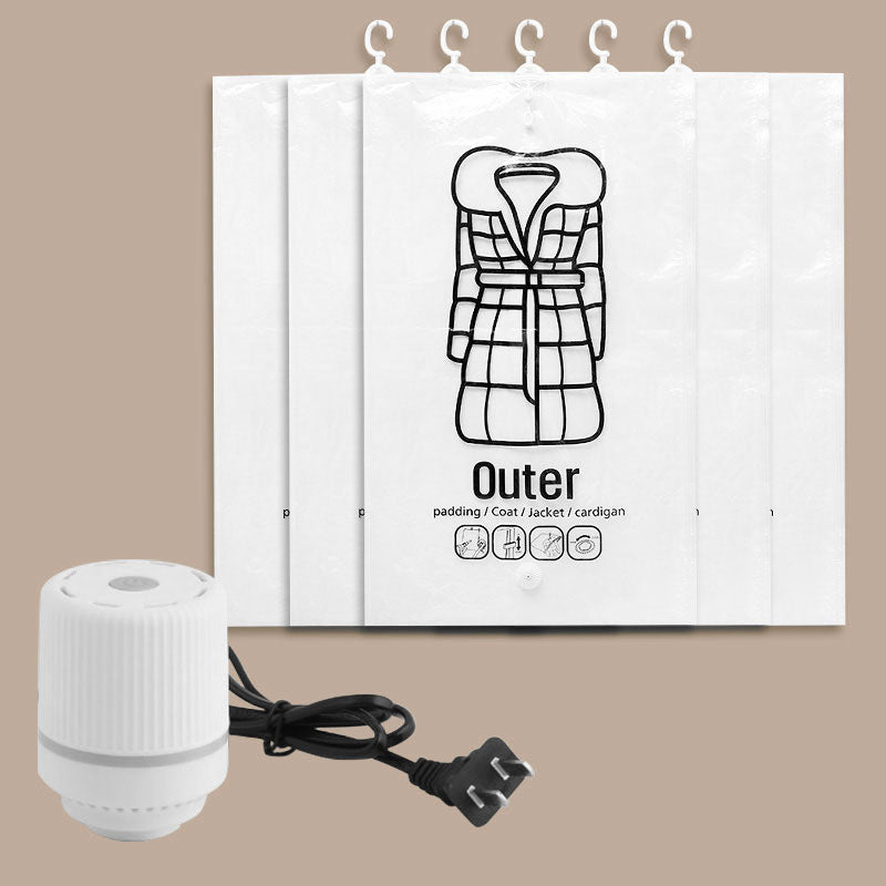 🎉Nieuwjaars Cadeau 50% KORTING!✨ Hangende Vacuüm Opbergzakken met Elektrische Pomp – Bespaar 75% Meer Ruimte & Tijd!