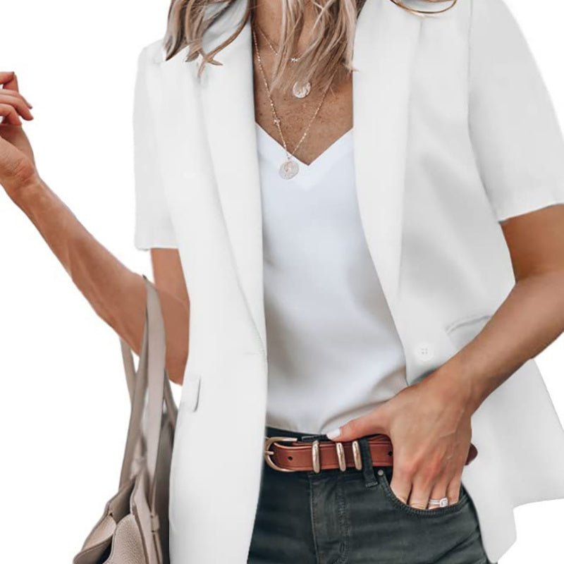 ✨Nieuw binnengekomen✨🌸Stylish, casual blazer met korte mouwen voor dames