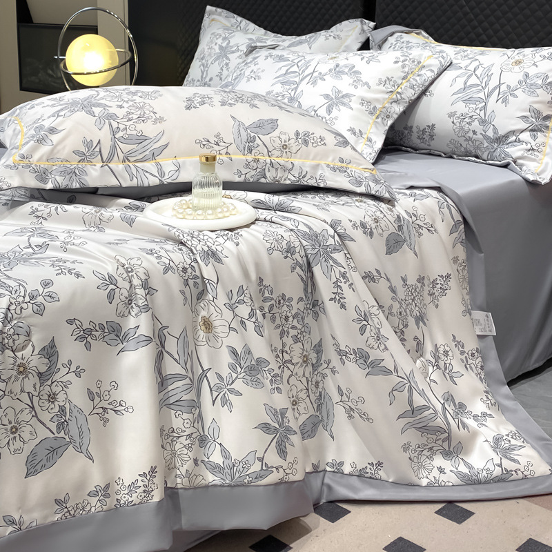 💥Bestseller 2025🌸Machinewasbare en ademende 4-delige beddengoedset met bloemenmotief voor alle seizoenen⏰Tijdelijke speciale aanbieding!