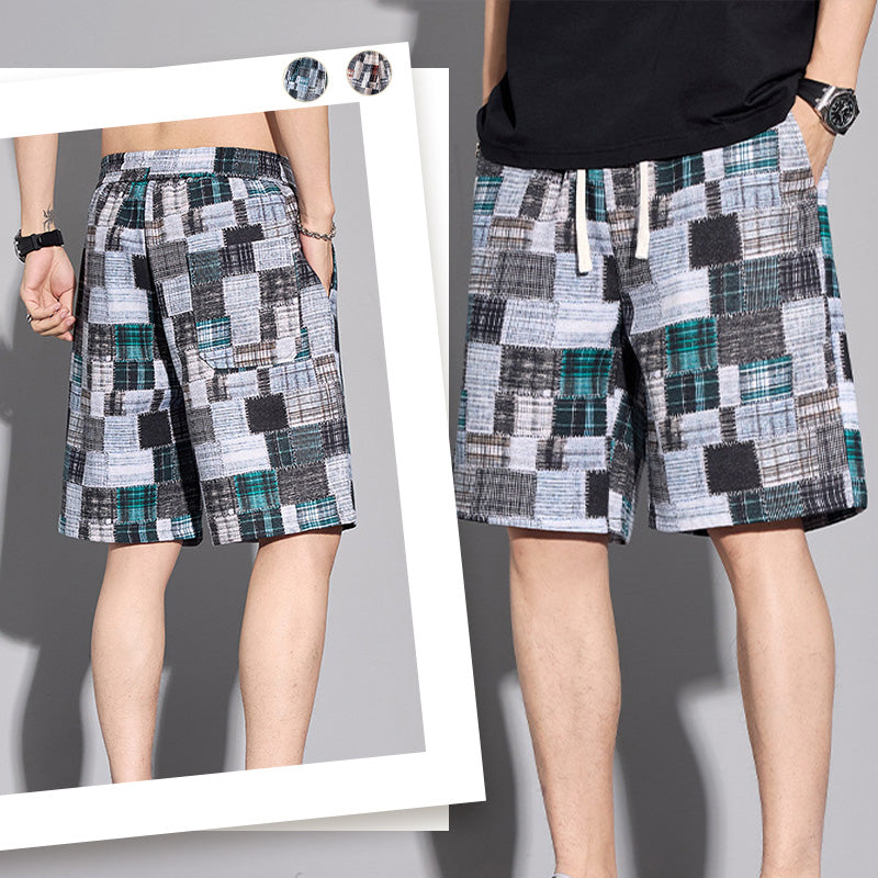 Vrijetijdsshort heren met kleurblok