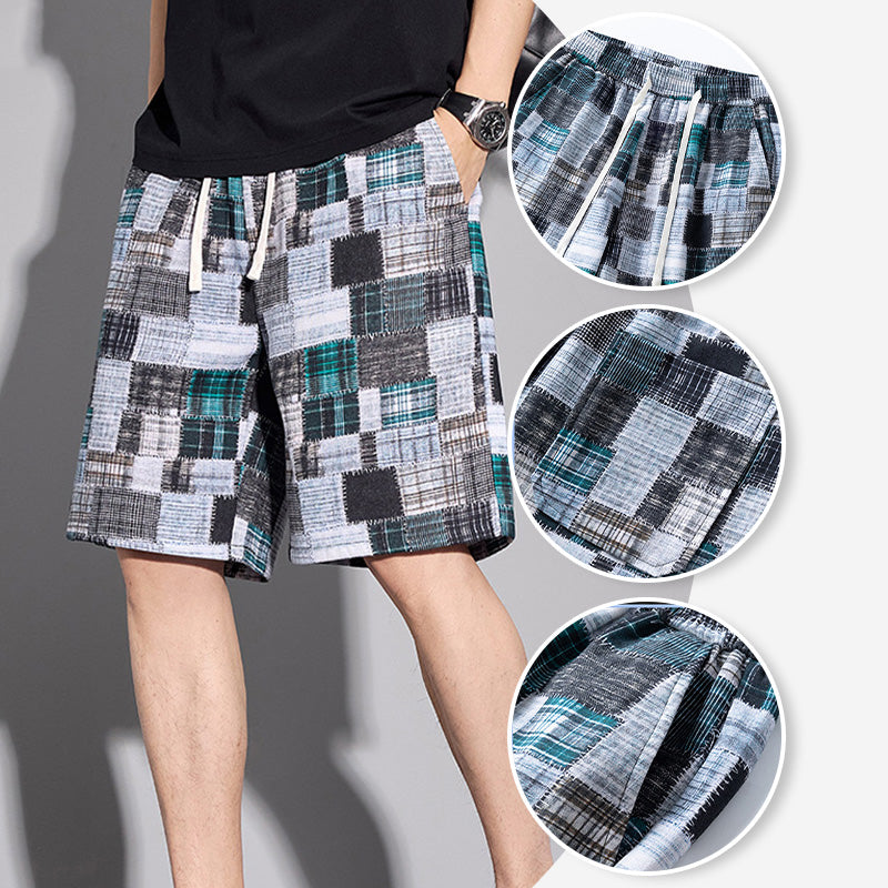 Vrijetijdsshort heren met kleurblok
