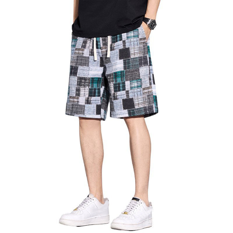 Vrijetijdsshort heren met kleurblok