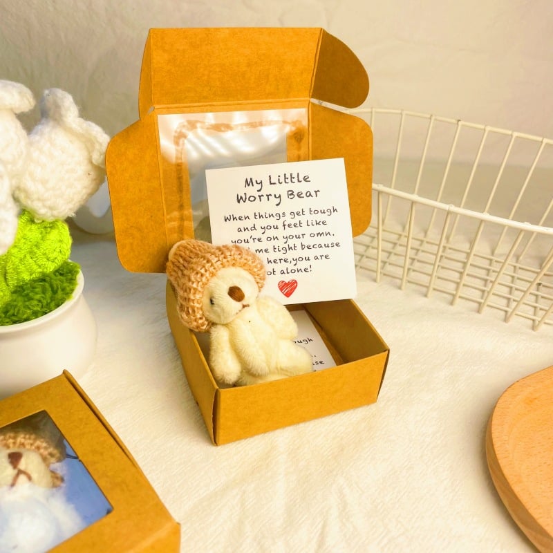💖Vandaag: Koop 1 krijg 1 gratis!🎁Handgemaakte mini knuffelbeer in doos