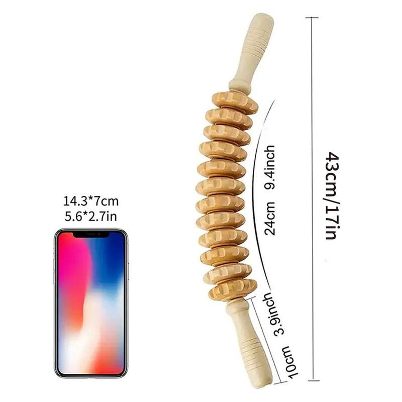 🔥12 rollers Gebogen houten massagestok