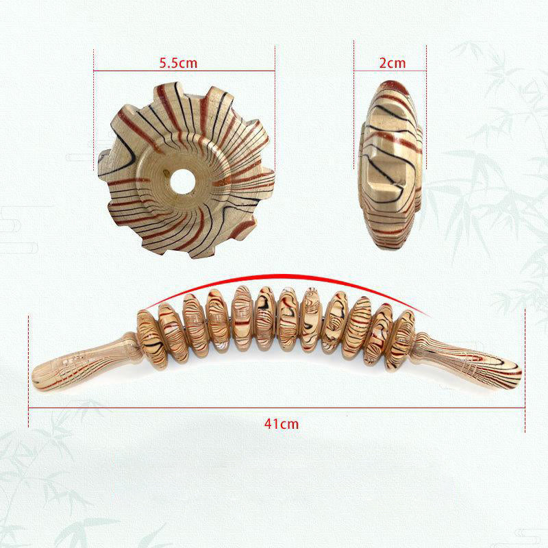 🔥12 rollers Gebogen houten massagestok