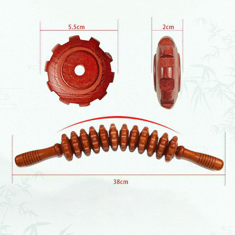 🔥12 rollers Gebogen houten massagestok