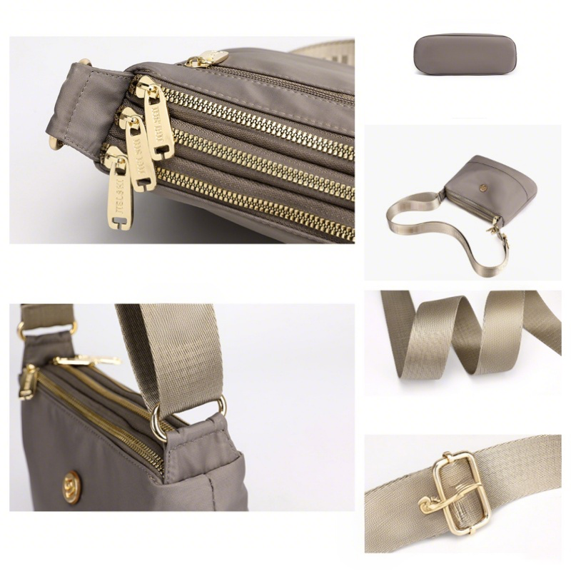 Minimalistische ruime nylon schouder- en crossbodytas
