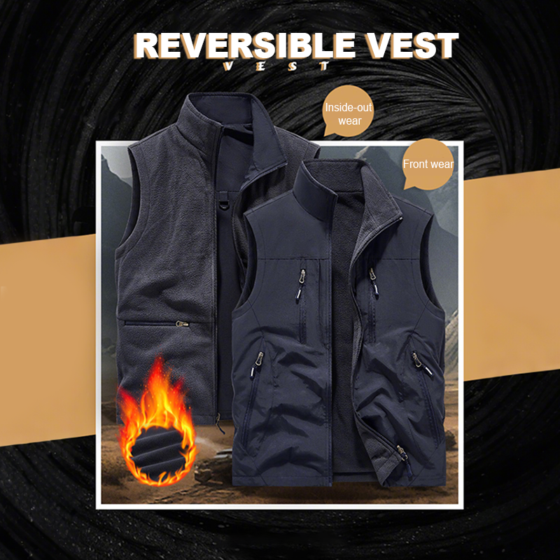 Oversized mouwloos gilet met zakken voor heren