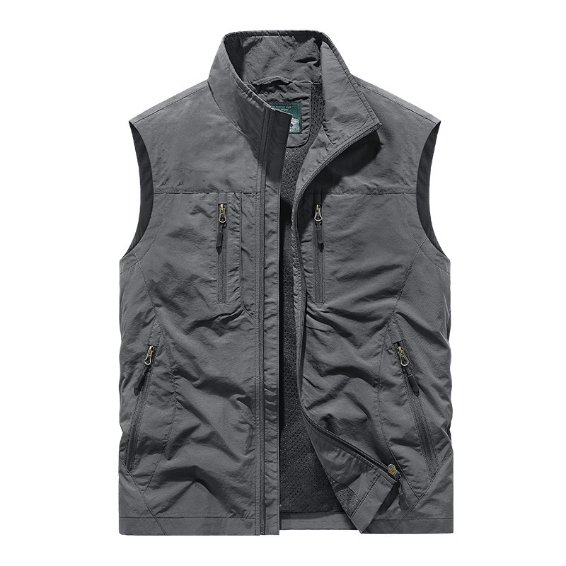 Oversized mouwloos gilet met zakken voor heren
