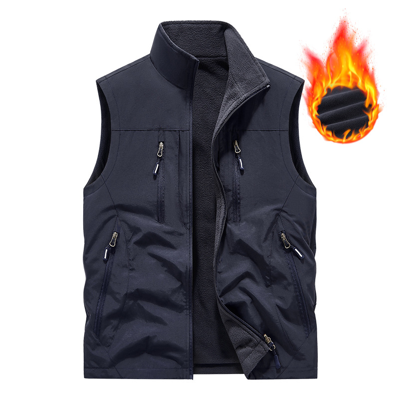 Oversized mouwloos gilet met zakken voor heren