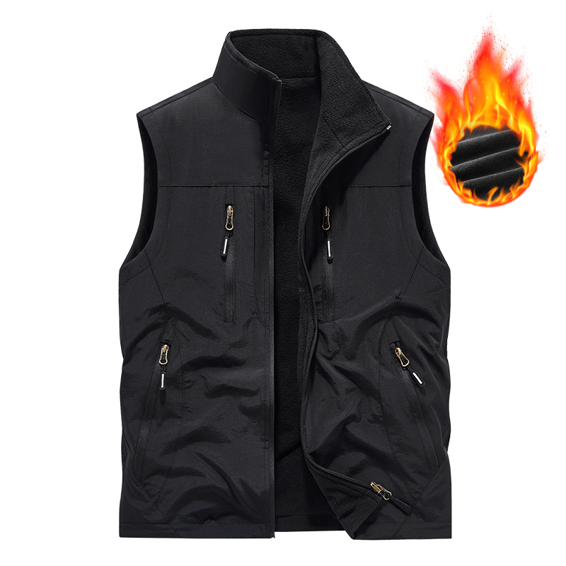 Oversized mouwloos gilet met zakken voor heren