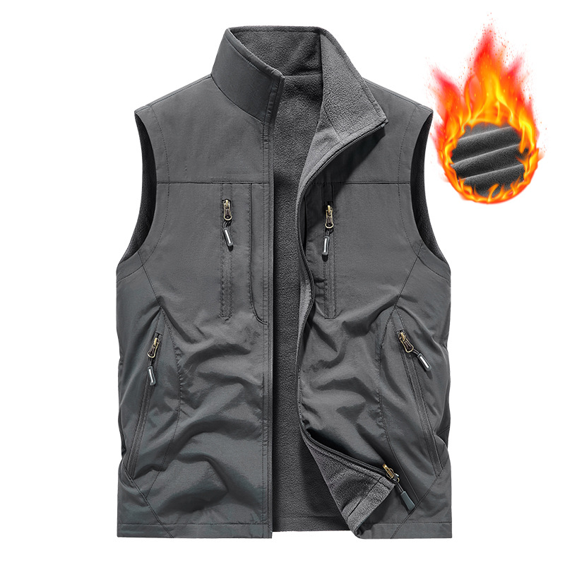 Oversized mouwloos gilet met zakken voor heren