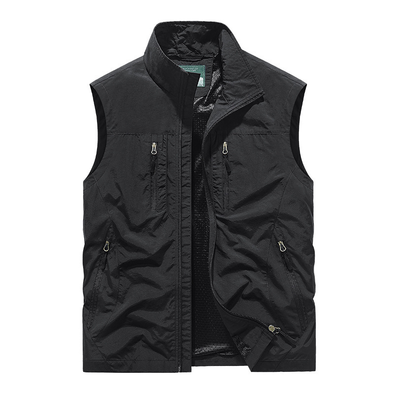 Oversized mouwloos gilet met zakken voor heren