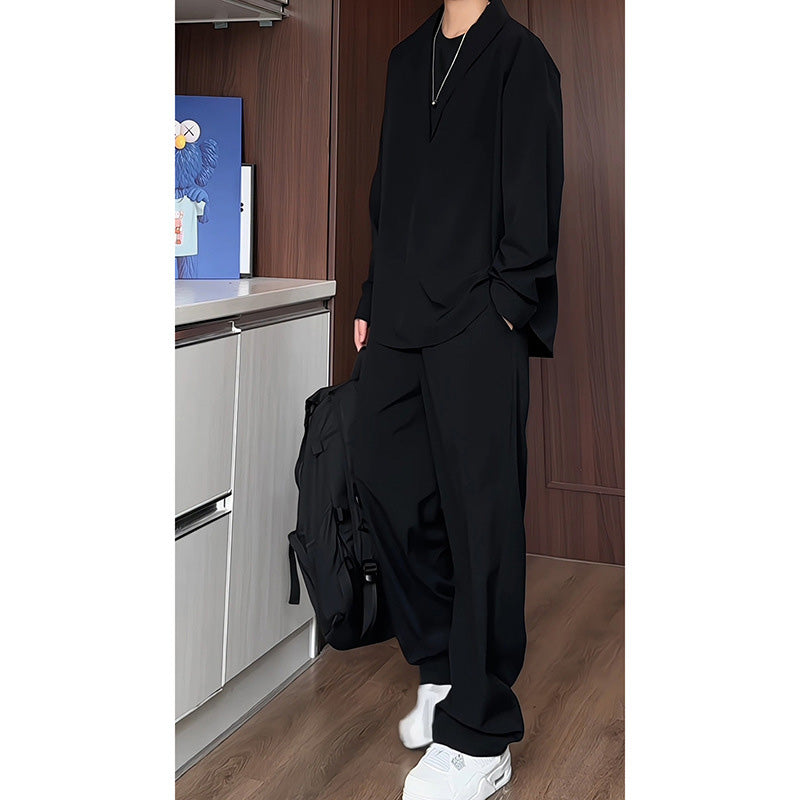 🔥False tweedelig V-hals shirt & broek set