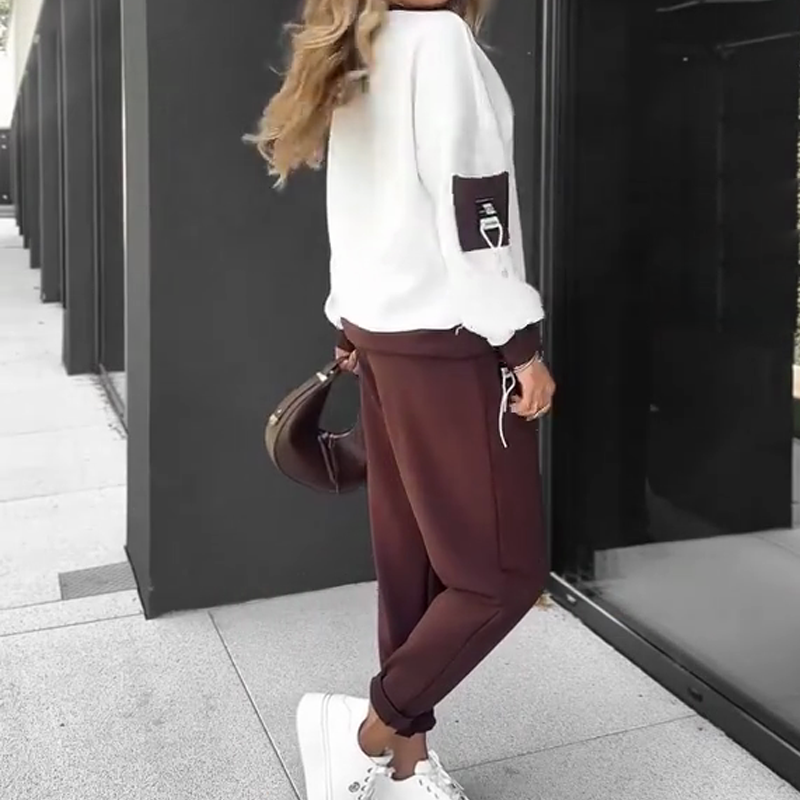 💫Herfstspecials🍁Color-Block Pullover Hoodie & Joggingbroek Set✨Opvallend Design, Comfortabel Voor Alledag!