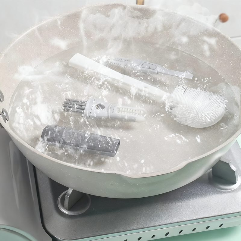 Afneembare siliconen reinigingsborstel met lange steel