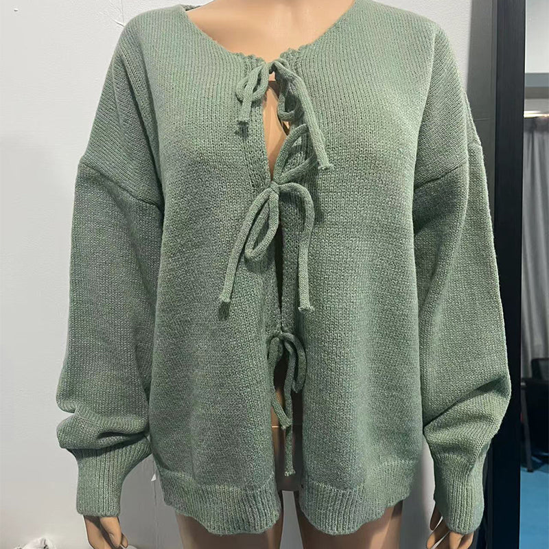 💕 Zacht & Stijlvol: Jouw Nieuwe Favoriete Trui met Strik Tijdelijk in de Aanbieding!