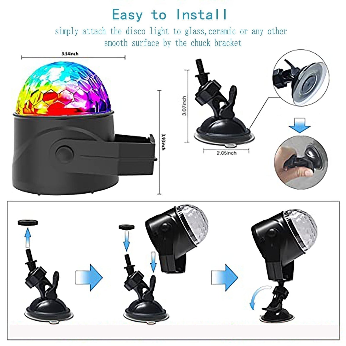 🖤Black Friday topper!✨ Magische LED Disco Bol – RGB Stroboscoop Effect, Afstandsbediening & Draagbaar (Creëer Instant FeestSfeer Voor Partijen, Karaoke & Meer!)