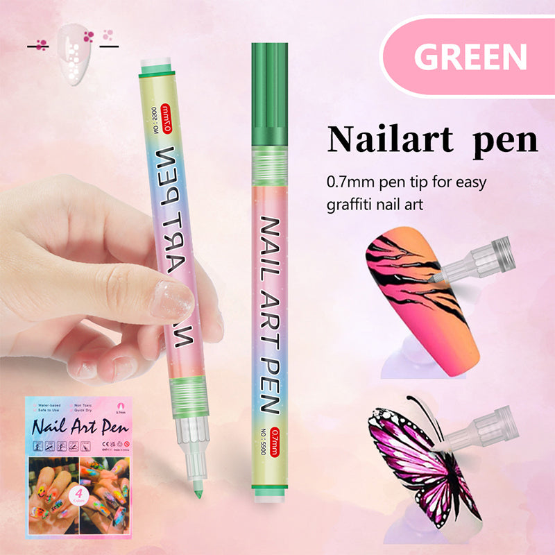🎁Kerstcadeau! 48% Korting op 12-Kleurige Professionele Nail Art Penset – Ultraprecieze 0,7 mm Punt & Snel Droogend ✨💅