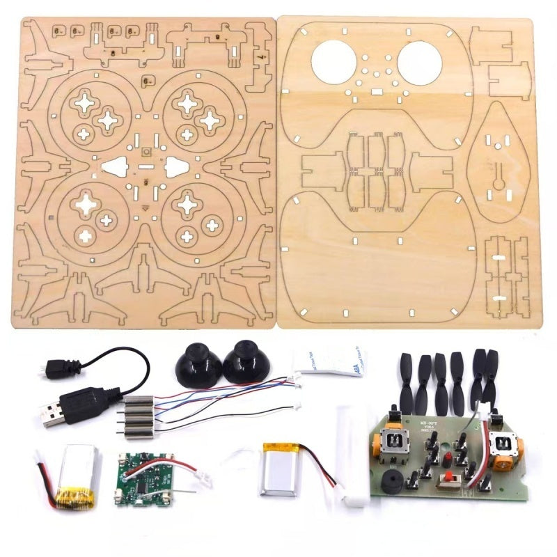 ✈️ 50% KORTING! DIY Houten Drone Bouwpakket voor Kinderen – Hoogtebehoud, Stabiele Afstandsbediening & Verbeterde Veiligheid! 🎁🚁
