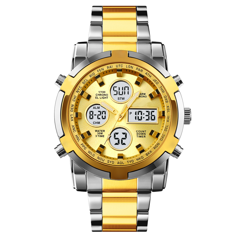 Waterdicht militair herenhorloge (analoog-digitaal)