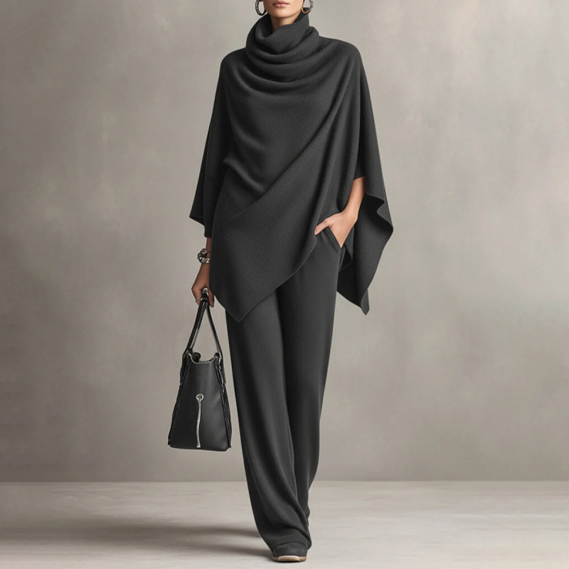 ๐ 50% KORTING! ๐ Damesset bestaande uit een coltrui en een wijde broek โ Zachte stof, comfortabele en veelzijdige pasvorm โจ